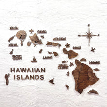 Load image into Gallery viewer, 3D Wood Hawaiian Islands Map 壁掛け木製ハワイ諸島地図【翌日出荷】
