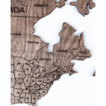 画像をギャラリービューアに読み込む, 2D Wood World Map ウォールナットカラー 壁掛け木製世界地図【送料無料&翌日発送】