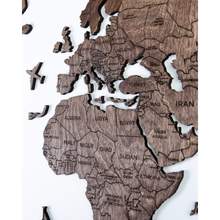 画像をギャラリービューアに読み込む, 2D Wood World Map ウォールナットカラー 壁掛け木製世界地図【送料無料&翌日発送】