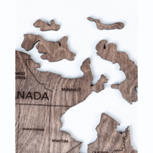 画像をギャラリービューアに読み込む, 2D Wood World Map ウォールナットカラー 壁掛け木製世界地図【送料無料&翌日発送】